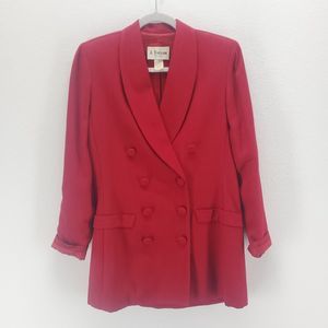 80s Vintage J.Taylor NY Blazers Red Double Breasted fabric covered button size 4